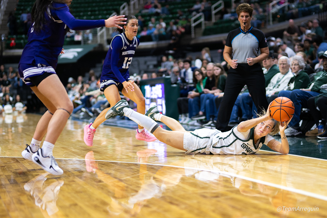 No. 18 Michigan State Spartans Women’s Basketball Celebrates Seniors After 104-68 Rout of Northwestern Wildcats