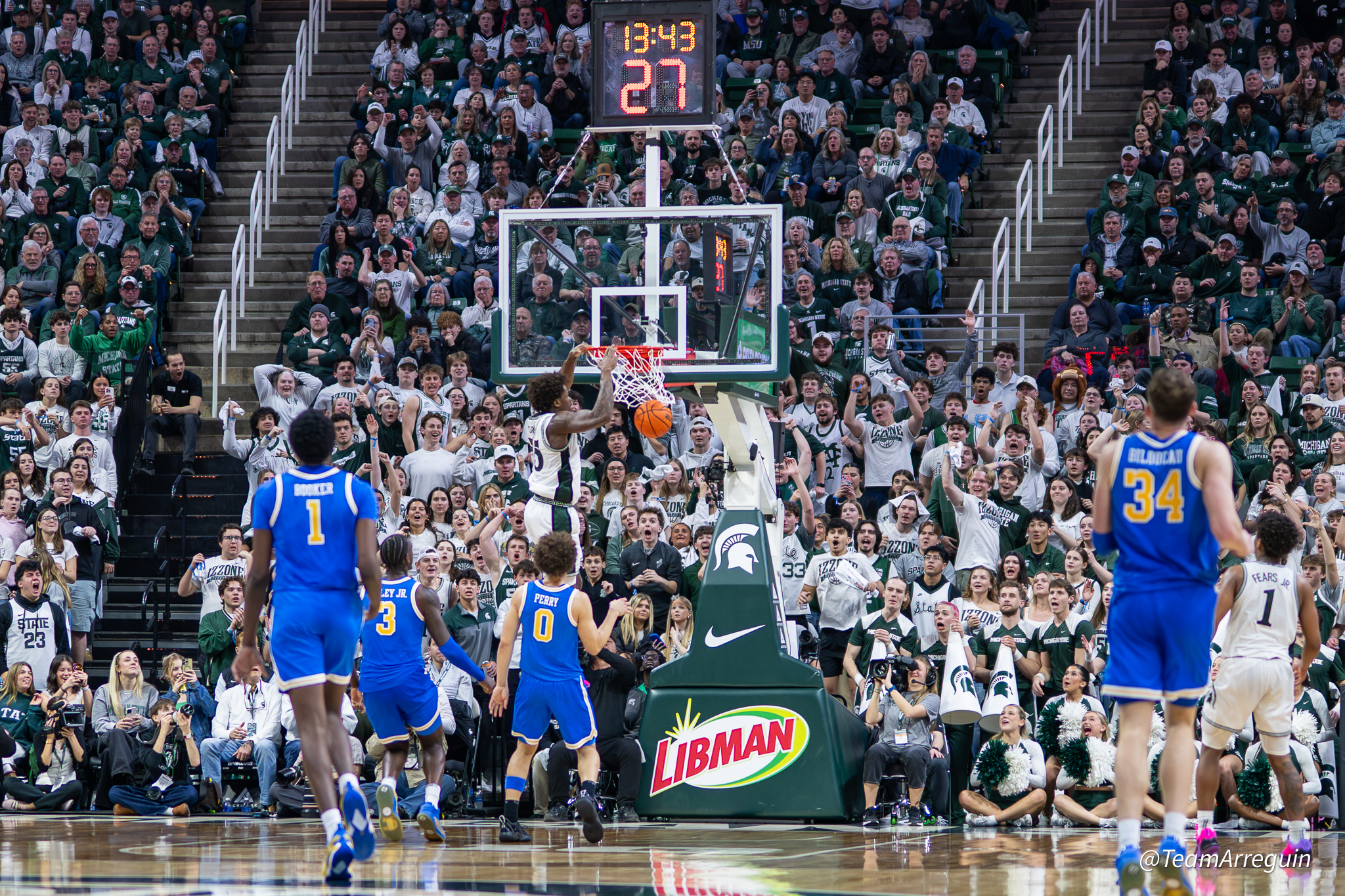 No. 15 Michigan State Spartans Men’s Basketball Defeat UCLA Bruins Men’s Basketball 82-59 in Bounce-Back Win