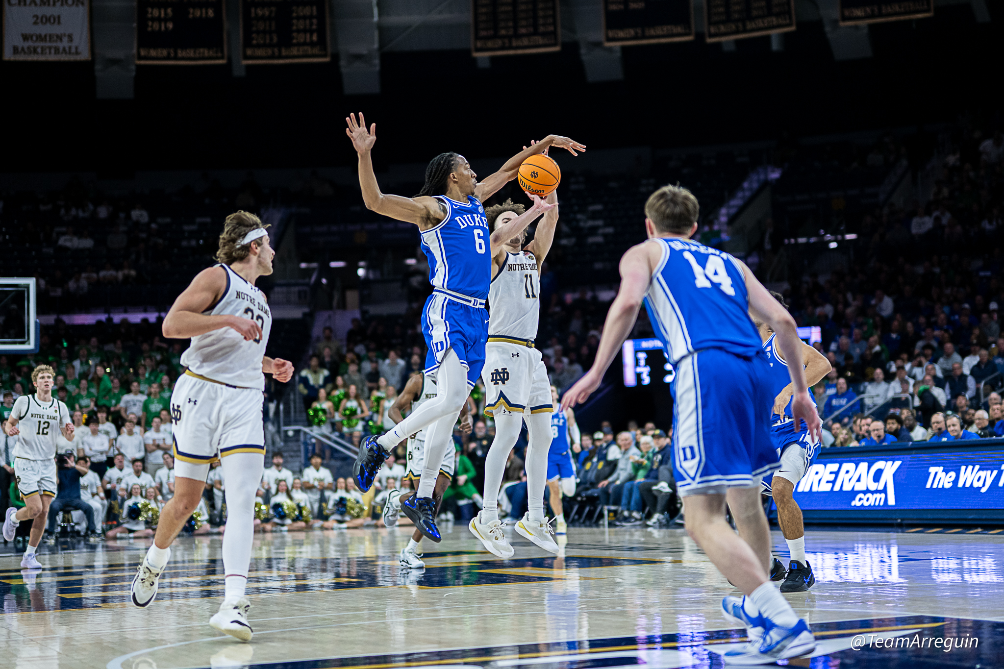 Notre Dame Faces Nation’s Best, Falls 100–56 in Packed Pavilion