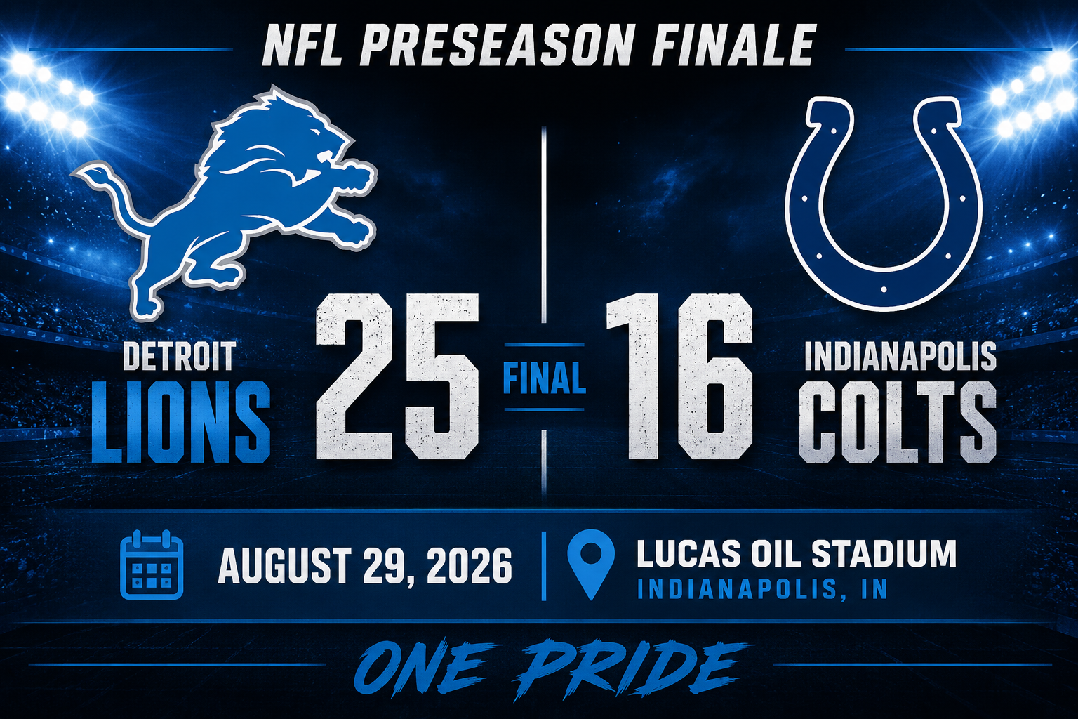 Lions Close Preseason With 25–16 Win as Roster Hopefuls Make Final Push